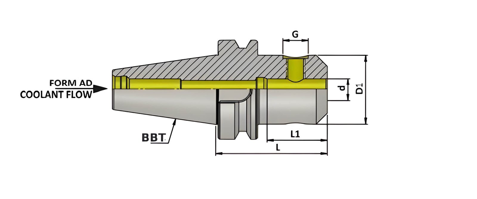 BBT40 WN08 050 Weldon Type Holder (Balanced to G2.5 25000 rpm) (BT MAS 403) (DIN 6359)